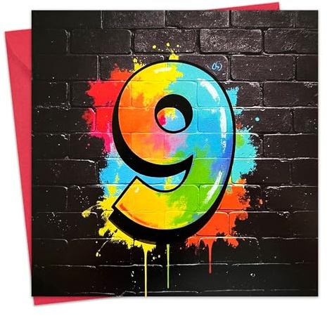 Twizler Geburtstagskarte zum 9. Geburtstag für Jungen – Alter 9 Jahre alte Kinder Happy Birthday Karte – Tween