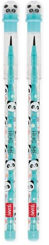 LEGAMI - Stapelbarer Bleistift mit Radiergummi Take a Tip, Panda-Motiv, 11 Minen 2B, kein Anspitzen erforderlich, einfach zu verwenden, kleiner Radiergummi aus TPR inklusive, aus ABS (Packung mit 2)