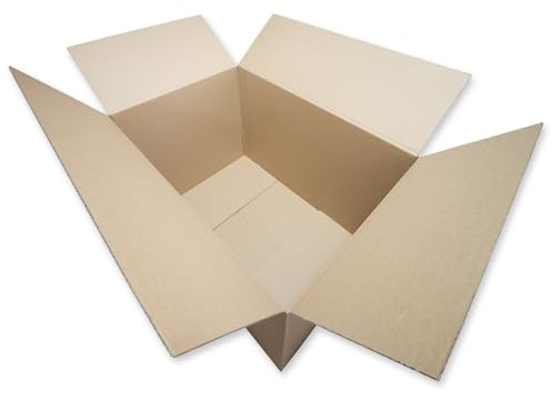Braune Faltkartons 600 x 400 x 400mm 1.3 B-Welle 1-wellig Versandkarton 60x40x40cm - 40 Stück