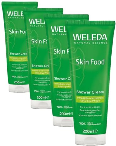 WELEDA - Skin Food Crème Douche - 200ml - Soin lavant quotidien, formule 100% d'origine naturelle, adapté aux peaux sèches - Préserve la barrière cutanée - NATRUE - 200 ml (Lot de 4)