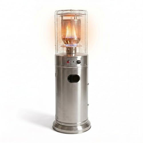 Parasol Chauffant à Gaz Salong Inox HEAT - Chauffage de Terrasse Extérieur Puissant - Réflecteur Haute Performance, 30 mbar - Idéal pour Jardin, Terrasse et Café