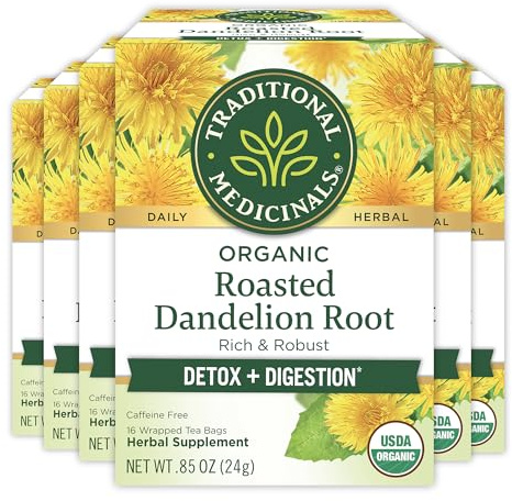 Traditional Medicinals Organic Roasted Dandelion Root, 96 Tea Bags