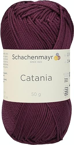 Schachenmayr 9801210-00394 Handstrickgarn, Baumwolle, burgund, 11,5 x 5,2 x 6 cm, 50