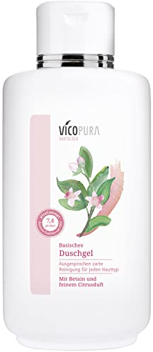 VICOPURA Basisches Duschgel, auch für häufiges Waschen, trockene, juckende Haut, Feuchtigkeit spendend, 500ml