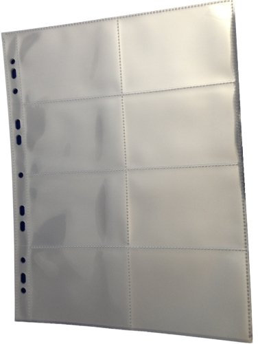 10 x A4 Collector - Storage Album Pages - Acid Free - Phonecards - Trading Cards - Photography (8 Pockets)