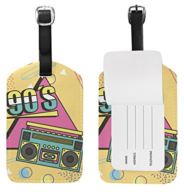 My Daily Kassettenrekorder 90S Musikgepäckanhänger PU Leder Tasche Koffer Gepäcketikett