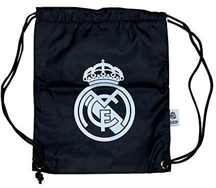 Saco Real Madrid 43 CM - Negro con Escudo Blanco