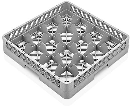 TemoPlast 9-16-25-36-49 Compartment Glass-Cup Dishwasher Rack 500x500mm (16 Compartment)