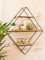 Marco Paul Diamond wall shelves Industrial Floating shelves Wooden shelf and metal frame display shelves wall mounted shelves Geometric Wall Mounted Shelf wall shelf unit home decor.