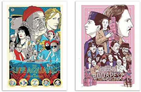 Wall Editions 2 Art-Posters 30 x 40 cm - Wes Anderson Fan Art - Joshua Budich