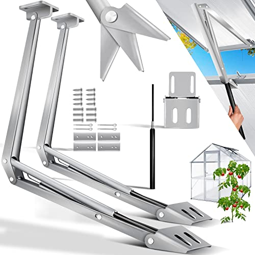 KESSER® 2X Automatischer Fensteröffner für Gewächshaus 7,5 kg Hubkraft 45cm Öffnungshöhe stufenloser Öffnungswinkel Fensterheber automatisches Öffnen und Schließen durch Temperatursteuerung