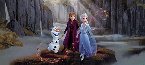 1art1 La Reine des Neiges 2, Elsa, Anna and Olaf, Disney Poster Papier Peint Intissé Premium 202x90 cm