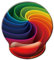 Jahosin Tappetino per mouse con supporto per il polso, ergonomico in memory foam, base in gomma antiscivolo per computer e ufficio 25x23 Rainbowvortex