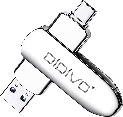 DIDIVO USB C Stick 512GB USB C Flash Laufwerk 2 in 1 USB 3.0 Typ C Speicherstick OTG USB Stick Pen-Laufwerk Externer Speicher für USB-C-Smartphones, Tablets, Neues MacBook, Laptops,PC (512GB, Silber)