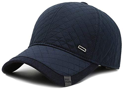 Sporty Winter Baseballcap mit Ohrenklappen Herren Schirmmütze Ohrenschutz Wintercap Cap (Navy)