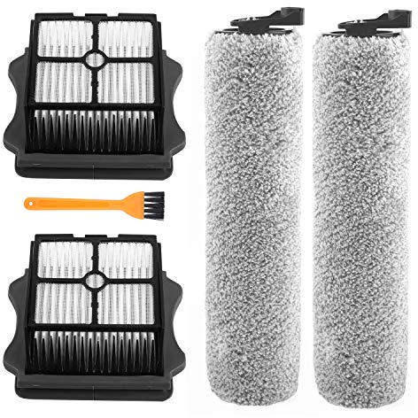 KEEPOW 5 Accessoires pour Tineco IFloor 3 Breeze Plus/Floor One S3-2 Filtres HEPA et 2 Rouleaux Brosse + 1 Brosse de nettoyage - Lot de 5