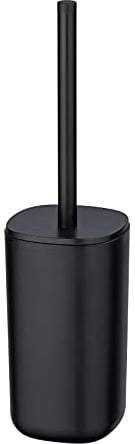 WENKO WC-Garnitur Davos, Toilettenbürstenhalter inkl. WC-Bürste, aus hochwertigem Kunststoff, BPA-frei, Ø 9,5 x 35 cm, Schwarz matt