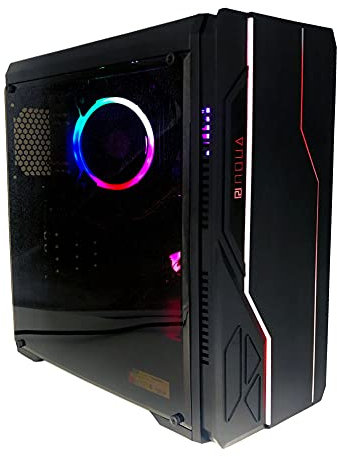 SIMPLETEK - PC desktop gaming tower Core i5 Quad-Core fino a 3,6 GHz, GPU 4 GB GDDR5, 8 GB RAM, SSD 120 GB + HDD 1 TB, illuminazione RGB