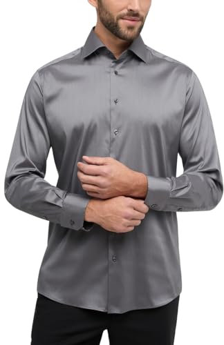 ETERNA Modern Fit Performence Hemd Langarm New Kent Stretch grau Größe 48
