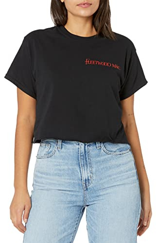 Fleetwood Mac Unisex-Erwachsene Official on Tour Cropped T-Shirt, schwarz, X-Groß