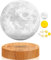 UVEHAS Levitating Moon Lamp - 3 Farben Modi magnetische Levitation LED-Mond-Licht, Rotation schwebenden 3D-Druck Mond Nachtlichter für Home Office Desk Zimmer Dekoration Runde Basis