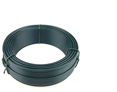 Garmix Alambre de tensión verde galvanizado para valla de metal (50 m, 3,1 mm)