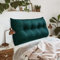 Johnear Rückenkissen für Sofa Rückenlehne Bett Lesekissen, Samt Bücherkissen Großes Lendenkissen Kopfteil Bett Kopfkissen Wandkissen Beinkissen (Blau-Grün，140x8x50cm)