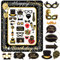 Fotobox Accessoires Geburtstag 36 STK. Foto Requisiten Aufblasbare Foto Rahmen Photo Booth Props Geburtstag Deko Foto Booth Schwarz Gold Party Zubehör für Alle Männer Frauen jeden Alters