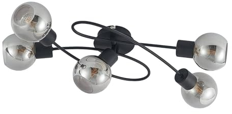 Lindby Deckenlampe Elaina (Modern) in Schwarz aus Metall (5 flammig, E14) - Deckenleuchte Lampe Wohnzimmerleuchte