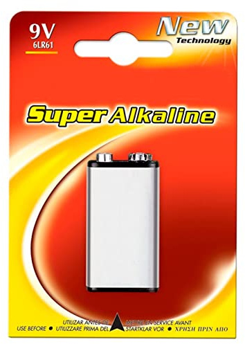 Acan Tradineur Batterie alcaline 6LR61-9V Batterie de rechange pour jouets, guitares électro-acoustiques, montres, appareils électroniques 4,5 x 2,5 x 1,7 cm