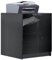 Vladon Druckerkommode Logan, Aktenschrank mit 2 Fächern und 2 Türen, Korpus in Schwarz matt, Fronten in Schwarz Hochglanz, (51 x 60,5 x 54 cm)