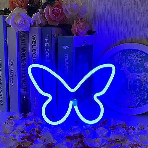 LED Schmetterling Neon Schild Lichter Blaue Leuchtreklame Schmetterling Leuchtreklamen USB Oder Batteriebetrieben für Zuhause Schlafzimmer Bar Restaurant Weihnachten Geburtstag Party Geschenk
