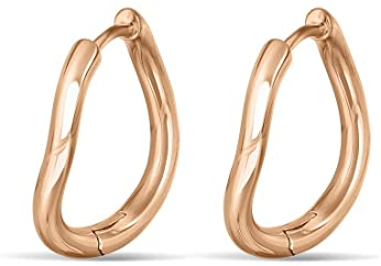 ESPRIT Damen-Creolen 925er Silber One Size Roségold 32023014