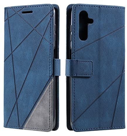 Vankii Cover per Samsung Galaxy A14 5G/4G, Flip Caso Libro Premium Portafoglio Custodia in Pelle PU Magnetica,Custodia Pelle Sintetica TPU Silicone Antiurto,Funzione Supporto Slot Schede (Blu)