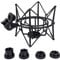 Hopbucan Microphone Shock Mount Adjustable Mount Recording Mic Stand Metal Bracket Pod Microphone Stand (Black)