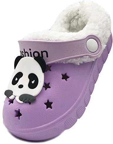 Vorgelen Bambini Invernali Zoccoli e Sabot Ragazzi Morbide Pelliccia Pantofole Ragazze Caldo Casa Ciabatte Antiscivolo Confortevole Scarpe da Giardino All'aperto/Interno 18.5-32 EU