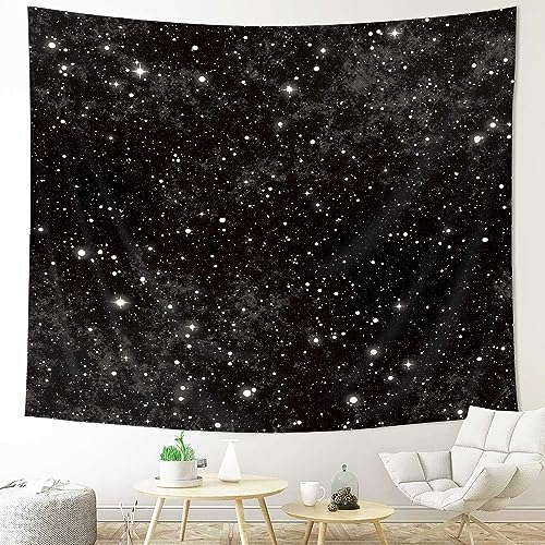 Imirell Wandteppich mit Sternenhimmel, 200 x 150 cm, schwarz, sternenklar, glänzende Galaxie, Universum, Weltraum, kosmische Fantasie-Textur für Damen und Herren, Kunst, zum Aufhängen, Schlafzimmer