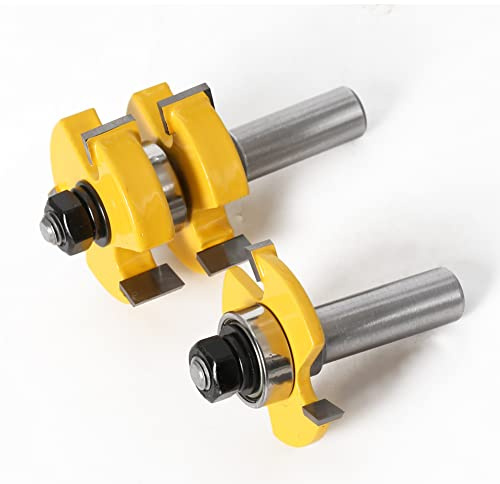 PFRANK 2pc 1/2 Schaft 12mm Schaft Nut & Feder Fräser Set - Großer VorratHolzbearbeitungsschneider Zapfenschneider for die Holzbearbeitung (Size : 12mm Shank)
