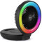 Delxo Bluetooth Speaker with LED Night Light for Bedroom,Wireless Bluetooth Speakers with Desk Fan Rechargeable,Portable Speaker Outdoor with Cool Atmosphere Light,Black
