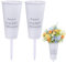 Metal Cemetery Vases, 2 Pcs Metal Grave Memorial Grave Vases with Stakes Graveside Flower Holder Grave Flower Vase for Grave Outdoor Lawn Yard Funeral Decorations (2Pcs-White)