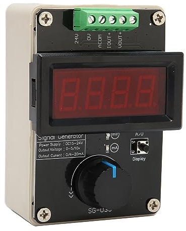 Generador de Señal Dual 4-20mA, Pantalla de 3 Dígitos, Generador de Señal Ajustable DROK con Calibración de Voltaje para Regulación de Válvulas, Prueba LED de Panel PLC