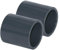 HAF® 2X PVC Fittings Muffe mit 2X 50mm Klebemuffen | Verbinder aus grauem PVC-U für Rohre, Rohranschlüsse, Poolverrohrungen und vieles mehr... | Qualität: Made in Europe - Menge: 2 Stück