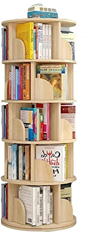 EESHHA Bücherregal Librería 360° drehbares Ausstellungs-Bücherregal, kreatives rundes drehbares Bücherregal, bodenstehende Regale, einzigartiges drehbares Lagerregal für die Schlafzimmerdekoration