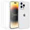 UNIQ Accessory 4 in one case and iPhone 15 Pro Max TPU Back 1 Cover and 3 Screenprotector - Transparent (Transparent, iPhone 15 Pro Max)