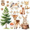 HUBDECO - Wandtattoo Kinderzimmer - Wanddeko - Selbstklebende Folie - Fototapete - Wandsticker - Selbstklebende Tapete - für Mädchen und Jungen - Waldtiere, Wald - 100x200cm