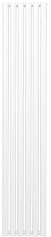 Radiatore a colonna ovale 1800mm x 360mm Designer Doppio pannello Termosifone Bianco Acciaio Inclusi Spazzola per la pulizia Kit di fissaggio e staffe