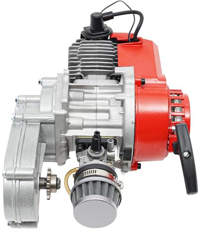 Pocket Bike Motor, 2 Takt Motors 49cc Dirtbike Motors, 3.5PS 1.9kw/7000rpm Mini Benzinmotor, Pocket-Bike Motoern mit Getriebe Luftgekühltem Geeignet für Mini-Dirtbikes, Beachbikes, ATVs oder Motorroll
