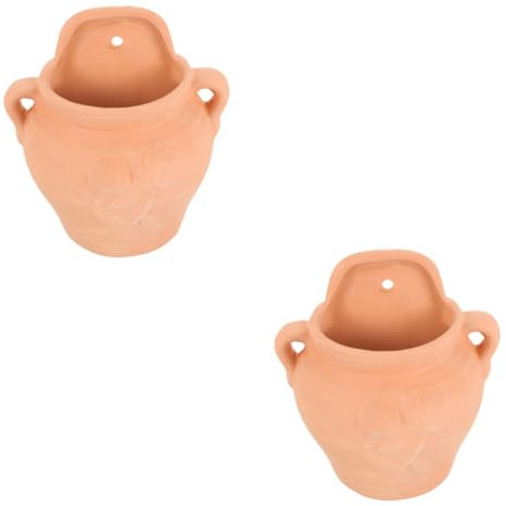 CAXUSD 2pcs Wall Flower Pot Hanging Plant Pottery Large Outdoor Plant Pots Wall Mount Planter for Indoor Decorative Flower