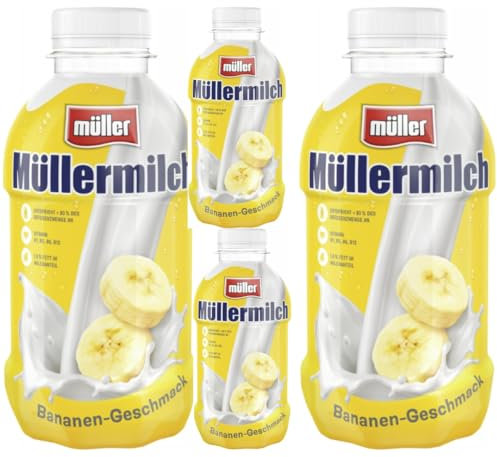 Milch Bananengeschmack milch Bananen Geschmack Bananennmilch (Einweg) 400 Mililiter x 4 Flasche Mit Pufai Grocery [Frischegarantie] ink pfand