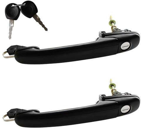 (Lot de 2) Poignée de Porte Extérieure Avant Gauche ET Avant Droite AVEC Barillet et Clé compatible avec GALAXY ALHAMBRA CORDOBA IBIZA II INCA CADDY II POLO (6N) - 6N0837207 6K0839205